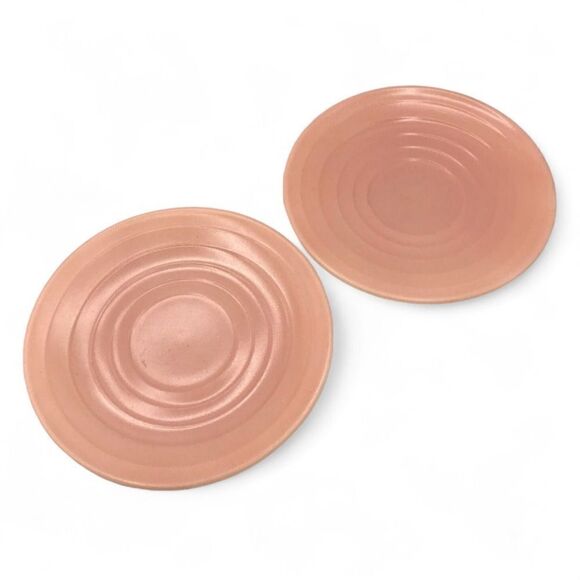 Vintage Hazel Atlas Pastel Pink Moderntone Platonite SAUCERS ONLY (2) - Picture 2 of 9
